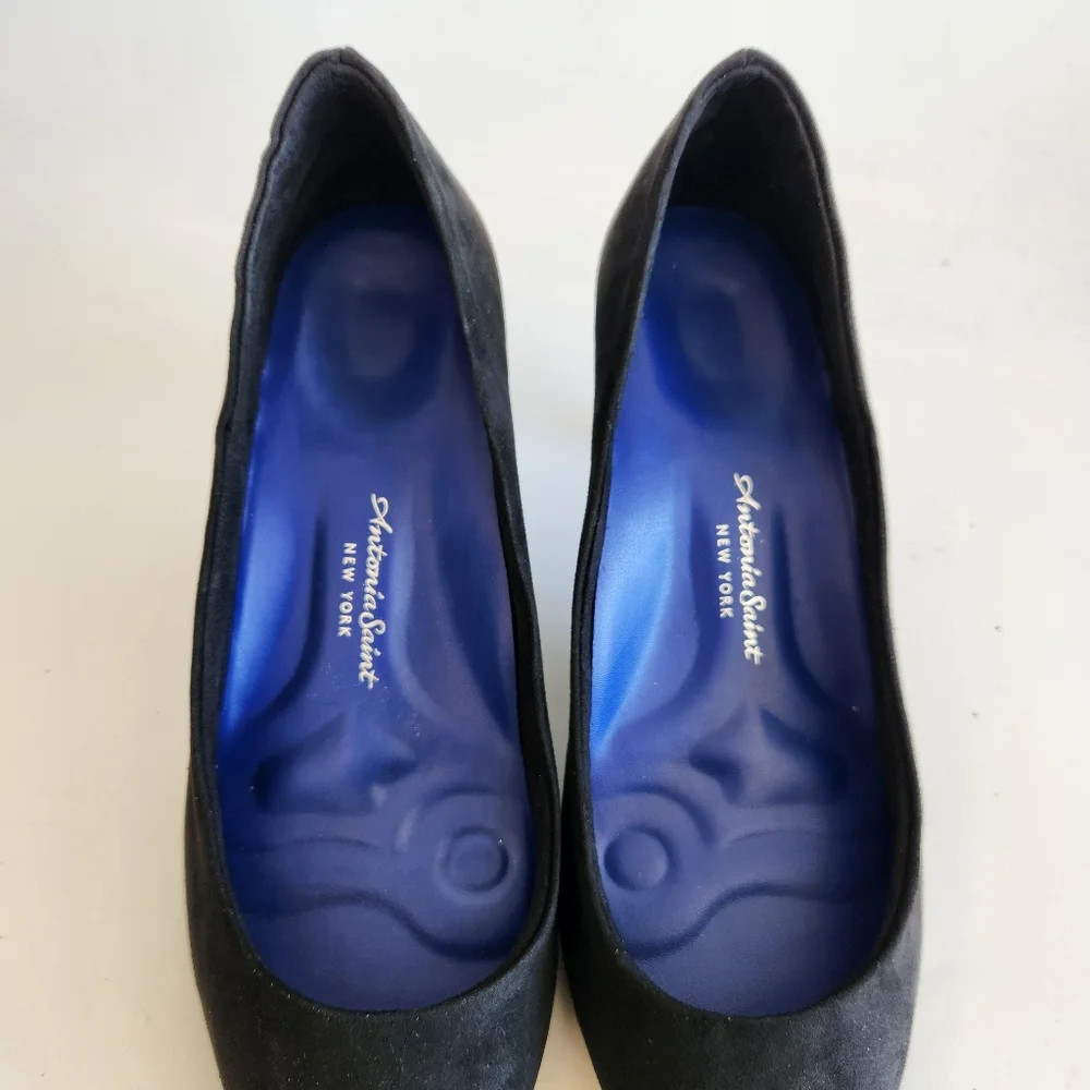 Antonia Saint NY The All Occasion Pointed Comfortable Pump Heels Black Suede 9.5